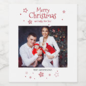 メリークリスマスの休日の写真 ワインラベル (シングルラベル)