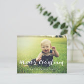 メリークリスマスの休日の家族の写真 ポストカード (スタンド正面)
