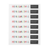 メリークリスマスの休日の差出人住所の覆いのラベル ラップアラウンドラベル (シート)