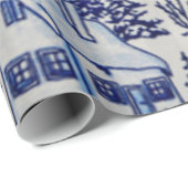 メリークリスマスの休日のOlde世界の冬の村 ラッピングペーパー (ロールコーナー)