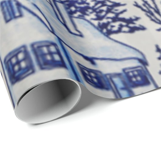 メリークリスマスの休日のOlde世界の冬の村 ラッピングペーパー (ロールコーナー)