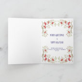 メリークリスマスの休日カード雪のかわいいバニー シーズンカード (内部)