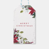メリークリスマスの休日フローラ冬のギフトラベル ギフトタグ (正面)