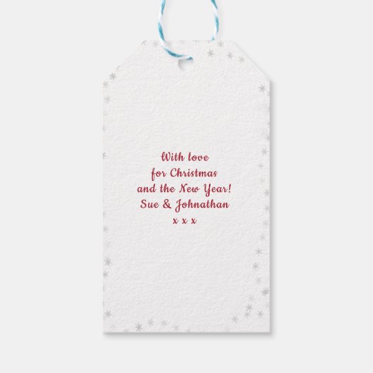 メリークリスマスの休日フローラ冬のギフトラベル ギフトタグ (裏面)