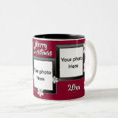 メリークリスマスの休日応援雪の結晶3写真 ツートーンマグカップ (正面右)