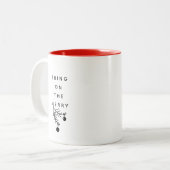 メリークリスマスの休暇を取おもしろいる ツートーンマグカップ (正面左)