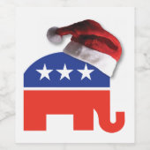 メリークリスマスの共和党ゾウ ワインラベル (シングルラベル)