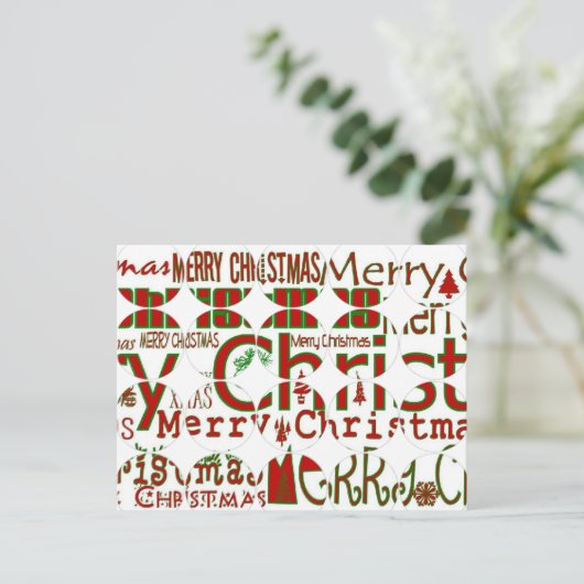 メリークリスマスの円の郵便はがき シーズンポストカード (スタンド正面)