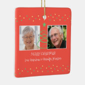 メリークリスマスの写真おばあちゃんへ セラミックオーナメント (右)