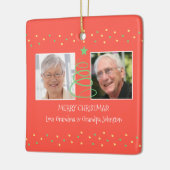 メリークリスマスの写真おばあちゃんへ セラミックオーナメント (左)