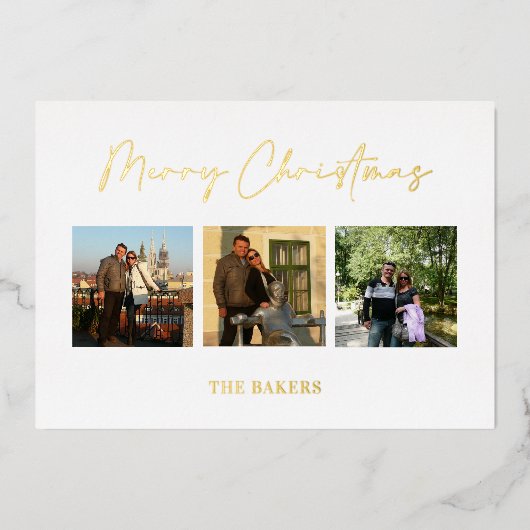 メリークリスマスの写真です。 箔シーズンカード (正面)