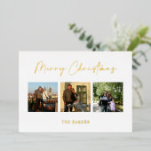メリークリスマスの写真です。 箔シーズンカード (立ち正面)