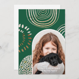 メリークリスマスの写真とメッセージグリーン シーズンカード