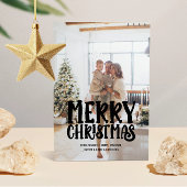 メリークリスマスの写真と文字 パーソナライズされた シーズンカード