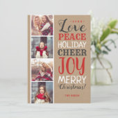 メリークリスマスの写真のコラージュの休日カード シーズンカード (スタンド正面)