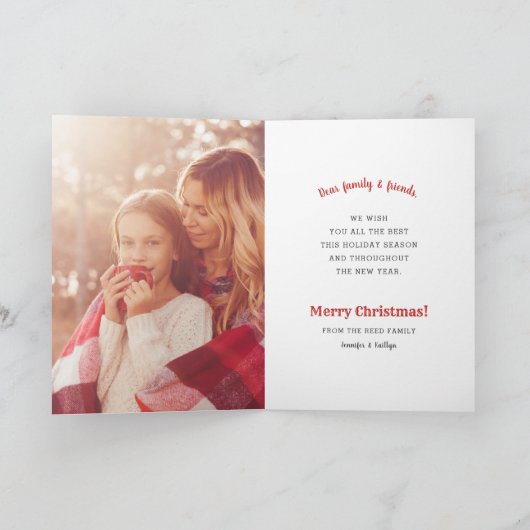 メリークリスマスの写真のコラージュの休日カード シーズンカード (内部)