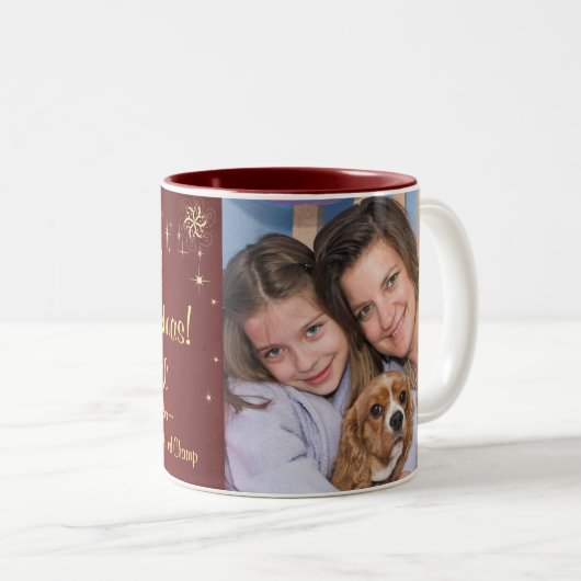 メリークリスマスの写真のマグ-エレガントなオーナメント ツートーンマグカップ (正面右)