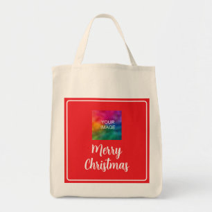 メリークリスマスの写真やロゴをアップロード トートバッグ