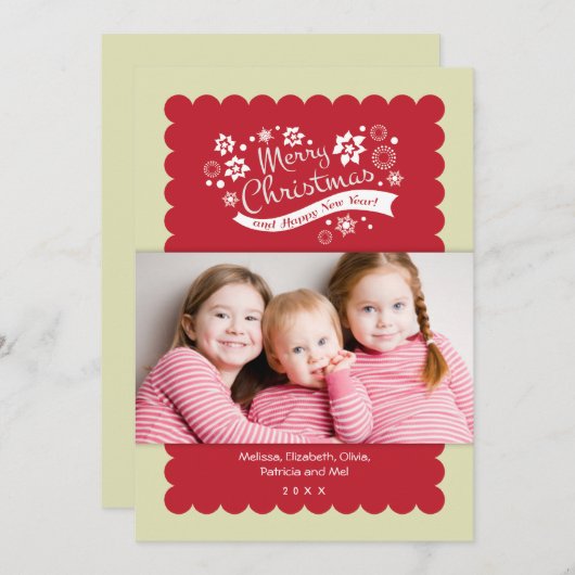 メリークリスマスの写真カード シーズンカード (正面/裏面)