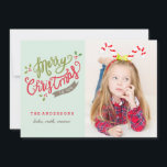 メリークリスマスの写真カード/愛らしく/かわいい シーズンカード<br><div class="desc">夢みるような日のスタジオからのこのモダンそしてスタイリッシュな休日カードとの季節を祝って下さい。</div>