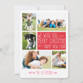 メリークリスマスの写真カード |祝日の写真の丁合い シーズンカード (正面)