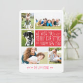 メリークリスマスの写真カード |祝日の写真の丁合い シーズンカード (スタンド正面)