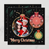 メリークリスマスの写真家族の友達がパーソナライズ シーズンカード (正面/裏面)