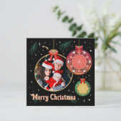 メリークリスマスの写真家族の友達がパーソナライズ シーズンカード (スタンド正面)