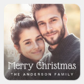 メリークリスマスの写真 スクエアシール (正面)