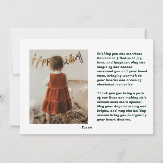 メリークリスマスの冬のアイコン図解入りの、写真付きの シーズンカード (裏面)