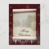 メリークリスマスの冬の羊皮紙のイラストレーション シーズンポストカード (正面)