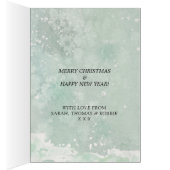 メリークリスマスの冬の雪のノウサギカード (内側 (右))