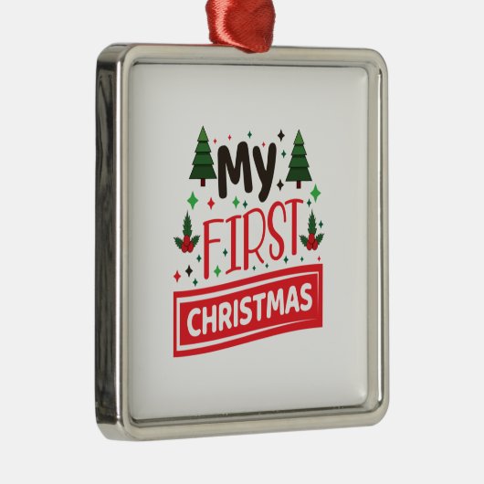 メリークリスマスの初めてのクリスマス メタルオーナメント (右)