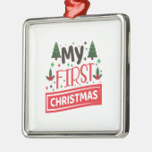 メリークリスマスの初めてのクリスマス メタルオーナメント (左)
