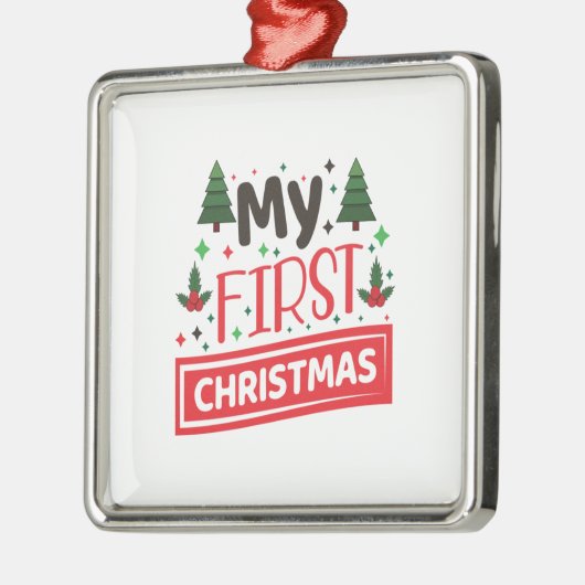 メリークリスマスの初めてのクリスマス メタルオーナメント (左)