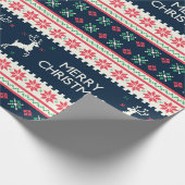 メリークリスマスの十字のステッチの包装紙 ラッピングペーパー (角)