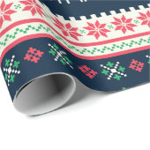 メリークリスマスの十字のステッチの包装紙 ラッピングペーパー (ロールコーナー)
