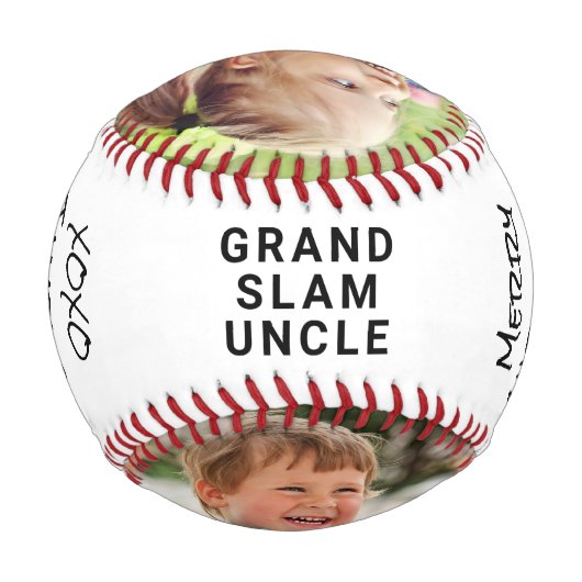 メリークリスマスの叔父の写真 野球ボール (裏面)