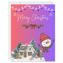 メリークリスマスの可愛いグリーティングカード
