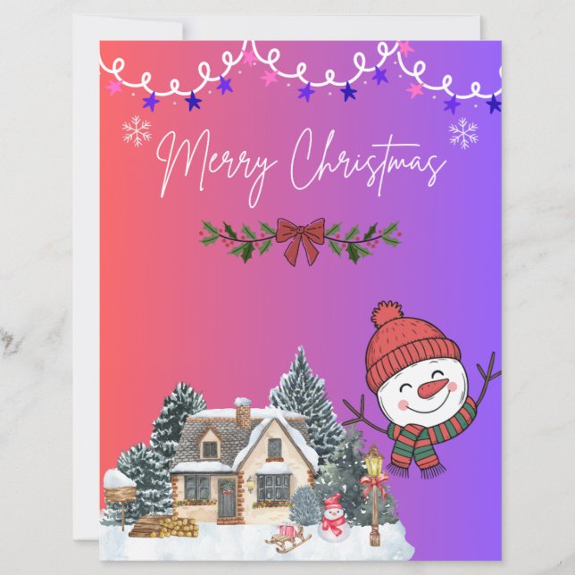 メリークリスマスの可愛いグリーティングカード (正面)