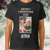 メリークリスマスの名前とフォトボーイズ黒 Tシャツ