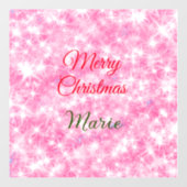 メリークリスマスの名前を追加レッドスパークルグリッターholiid ウィンドウサイン (シート)