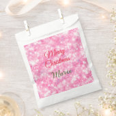 メリークリスマスの名前を追加レッドスパークルグリッターholiid フェイバーバッグ (クリップ留めされた状態)