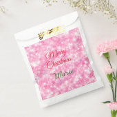 メリークリスマスの名前を追加レッドスパークルグリッターholiid フェイバーバッグ (封をした状態)