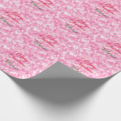 メリークリスマスの名前を追加レッドスパークルグリッターholiid ラッピングペーパー (角)