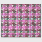 メリークリスマスの名前入りな格子縞 ラッピングペーパー (フラット)