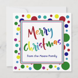 メリークリスマスの多彩の手紙のカラフルの点 シーズンカード