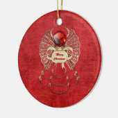 メリークリスマスの天使-赤 セラミックオーナメント (左)