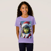 メリークリスマスの女の子のためのTシャツ Tシャツ (正面フル)