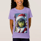 メリークリスマスの女の子のためのTシャツ Tシャツ (正面)